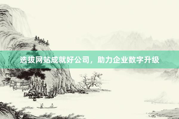 选拔网站成就好公司，助力企业数字升级